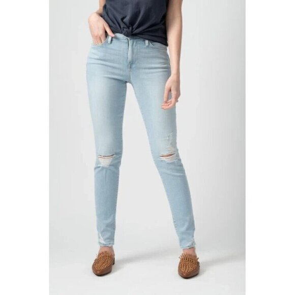 Frame Denim Blue Light Wash Distressed Le High Skinny Jeans Size 28 - Picture 2 of 12